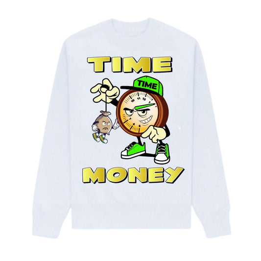 TIME IS MONEY WHITE SWEATSHIRT