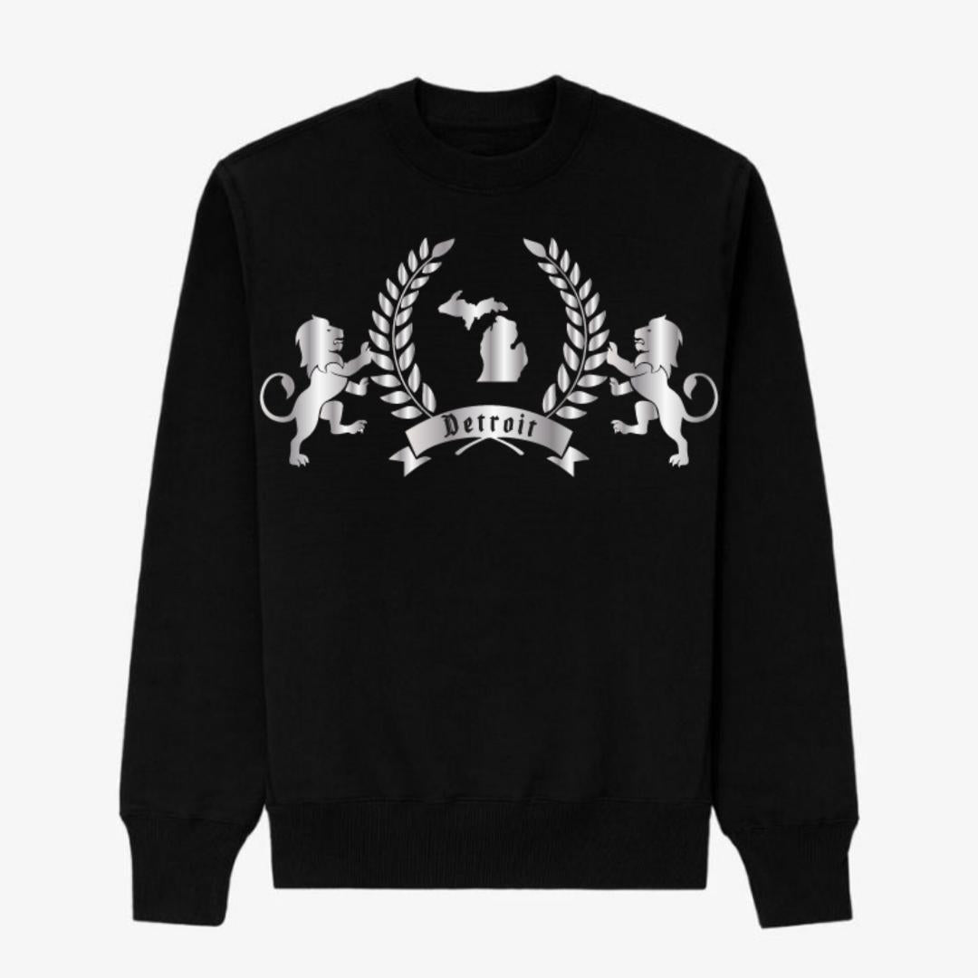 DETROIT SILVER ROYALTY BLACK SWEATSHIRT