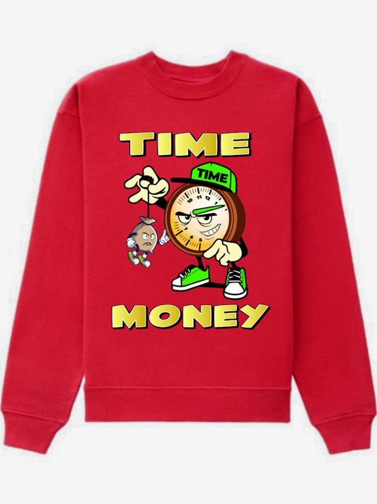 TIME IS MONEY RED SWEATSHIRT