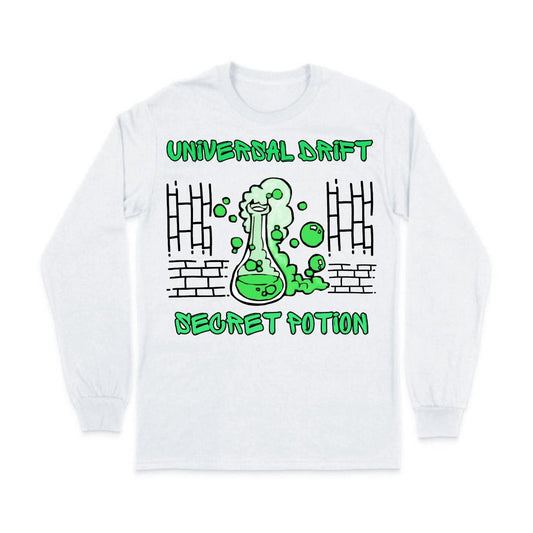 UNIVERSAL DRIFT SECRET POTION - WHITE LONG SLEEVE T-SHIRT